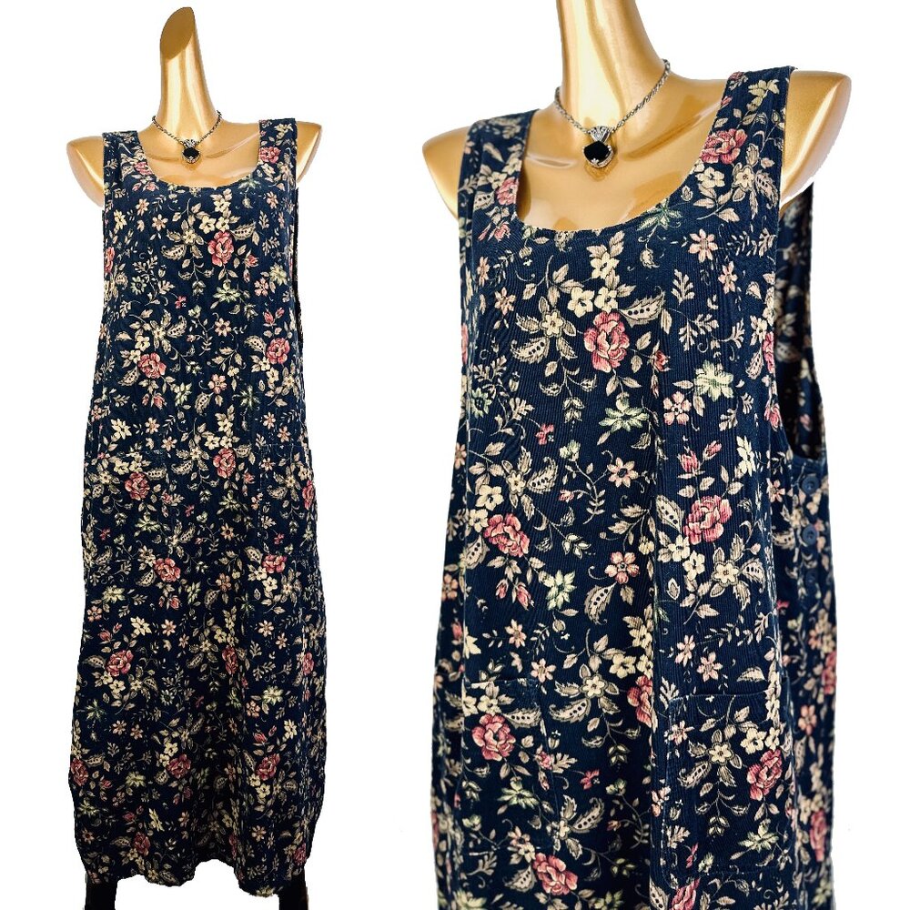 Vintage 90s floral grunge dress cottagecore prairie midi sundress